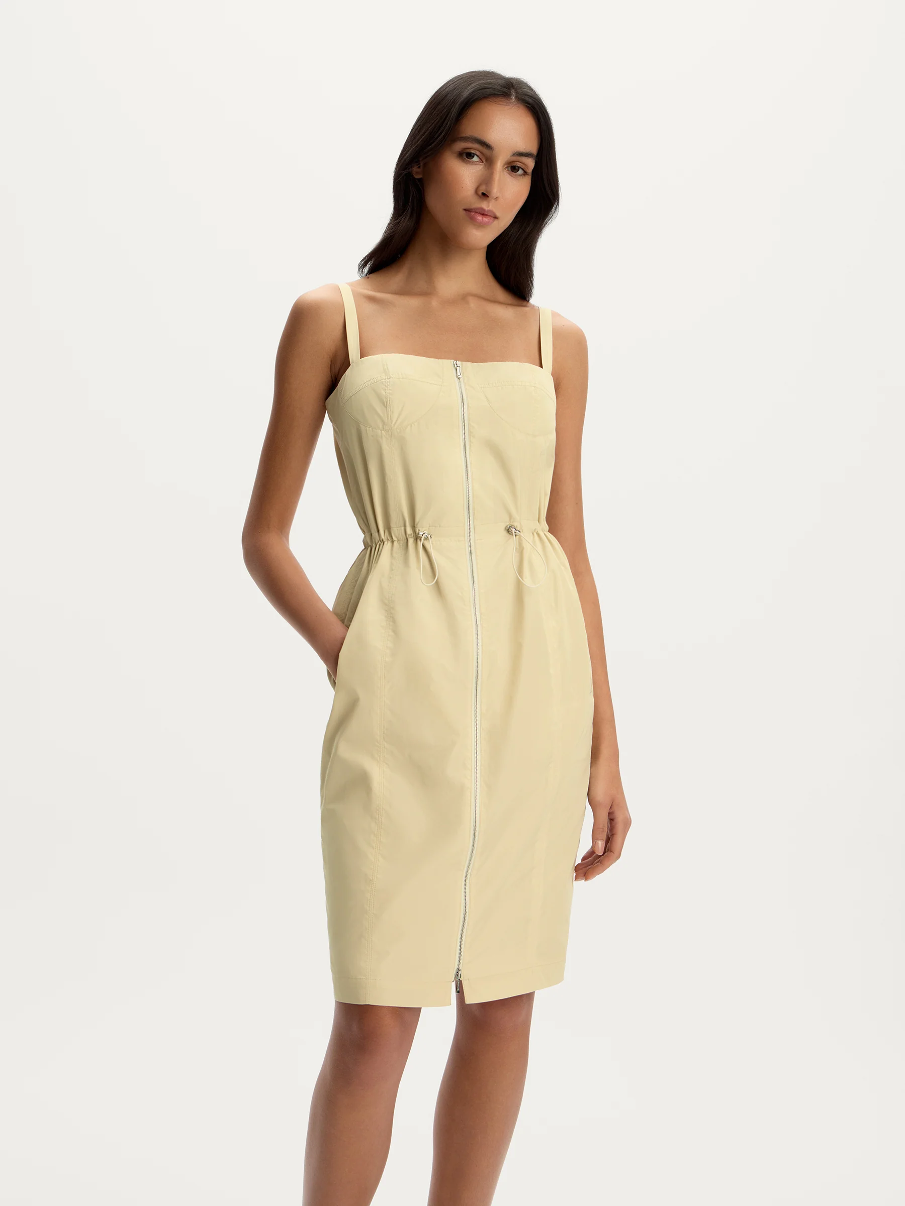 Butter yellow taffeta dress - Image 2