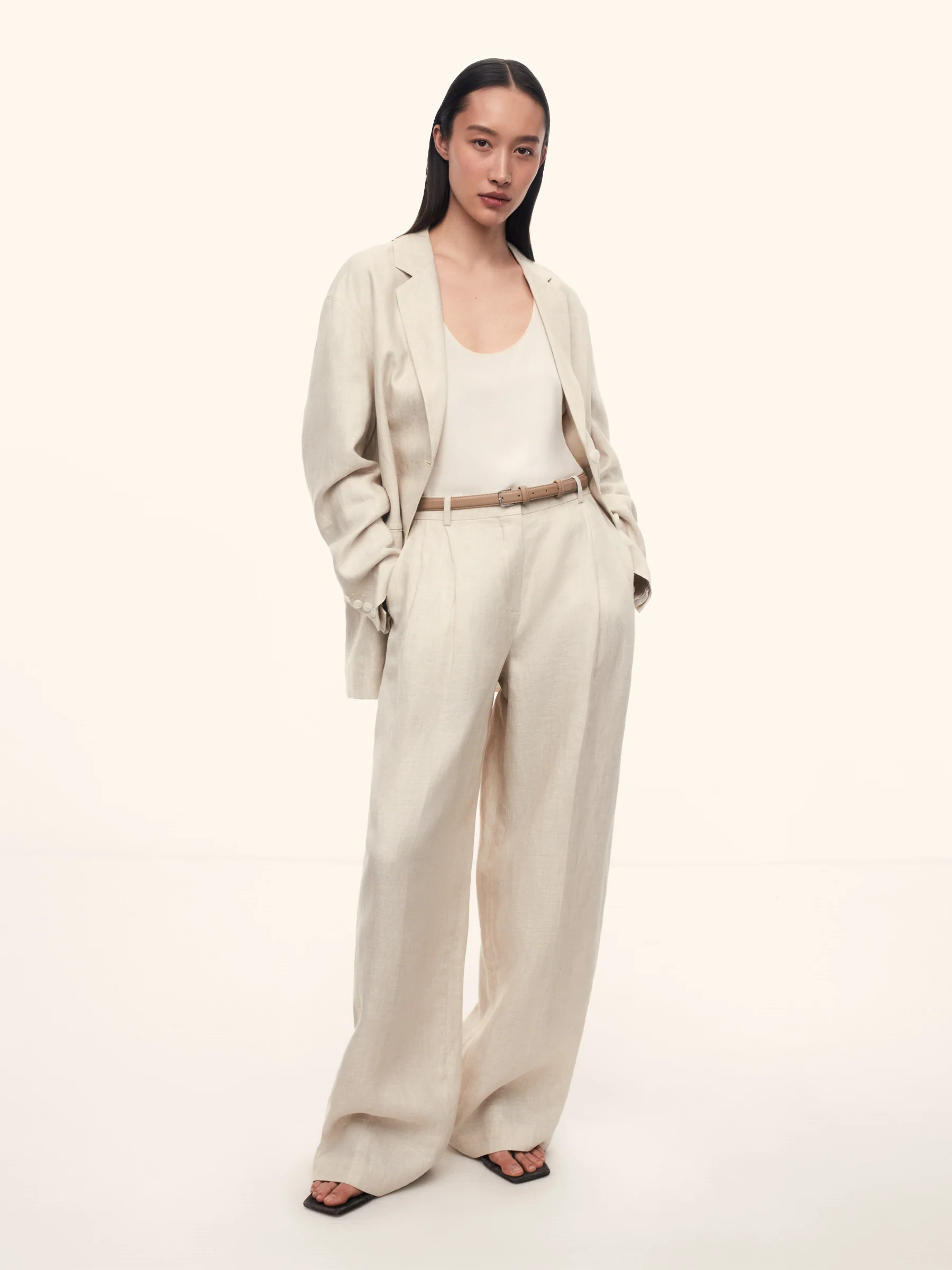 Tailored linen trousers