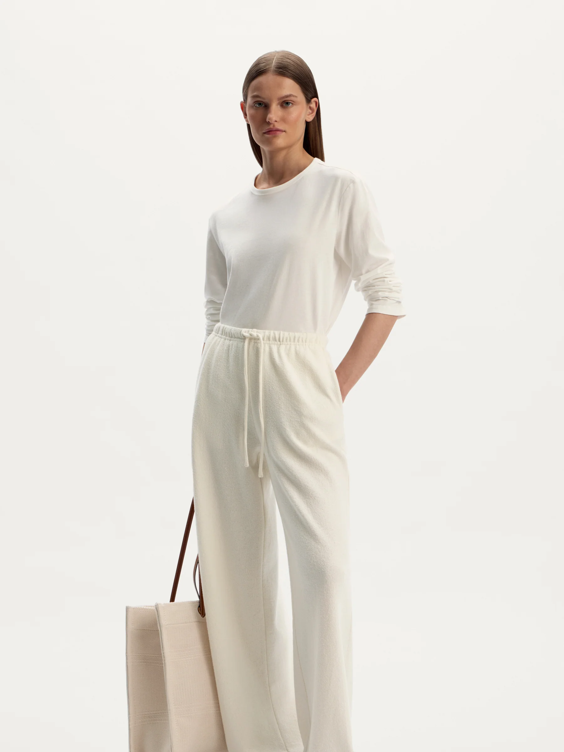 Textured cotton trousers - Image 2