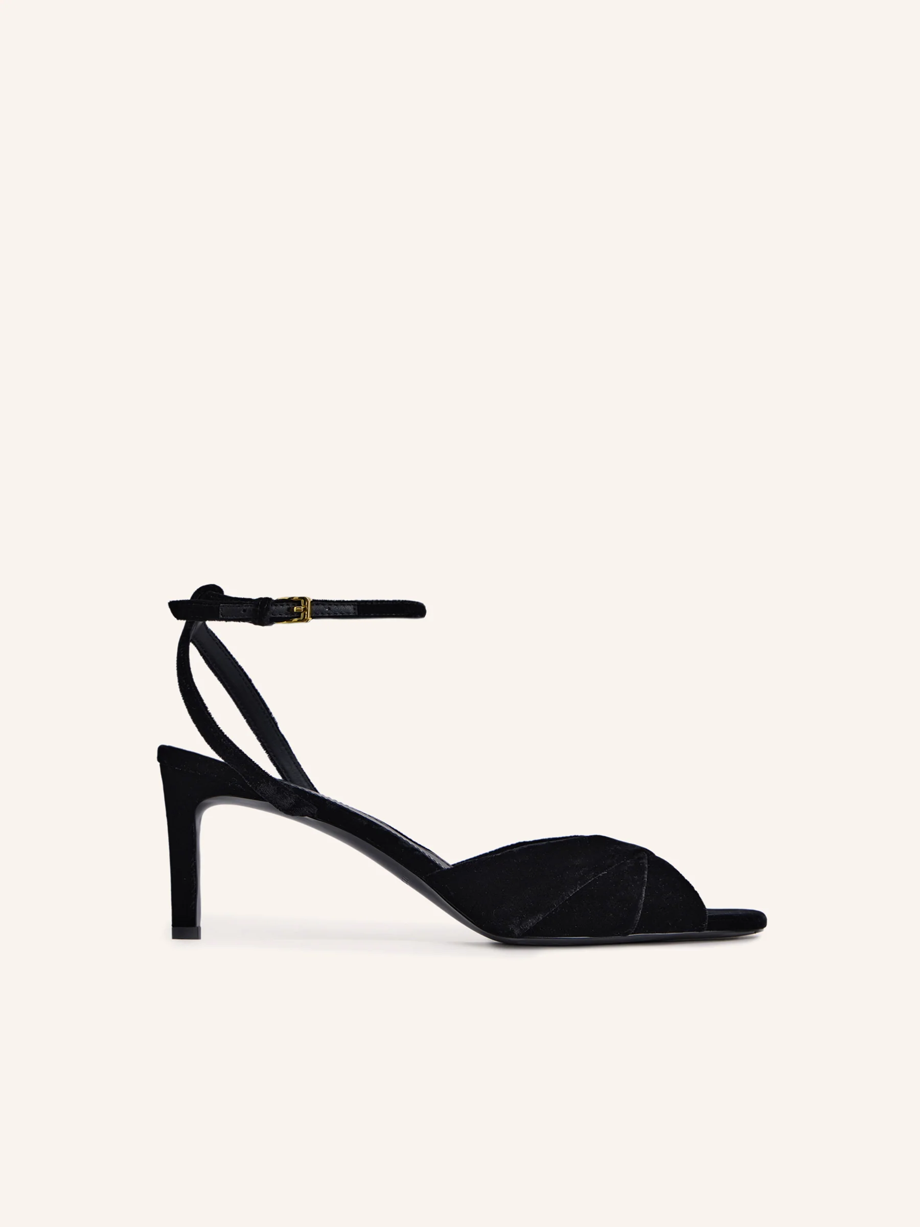 Twist velvet sandals