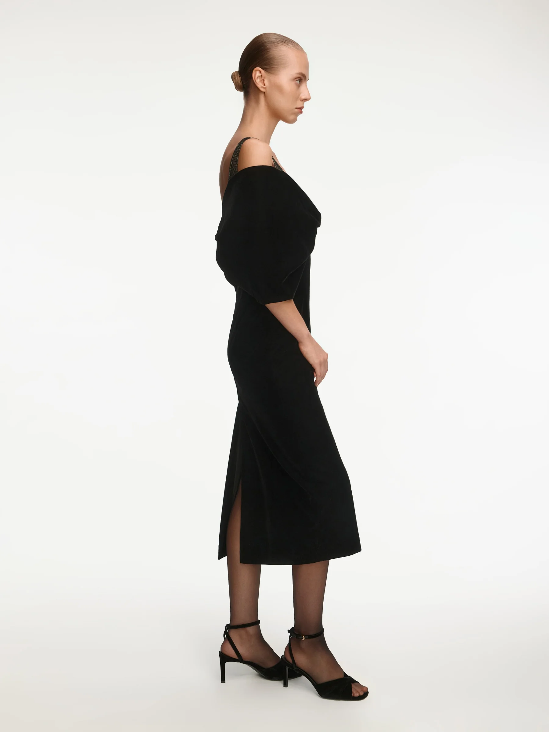 Velvet bow midi dress - Image 2