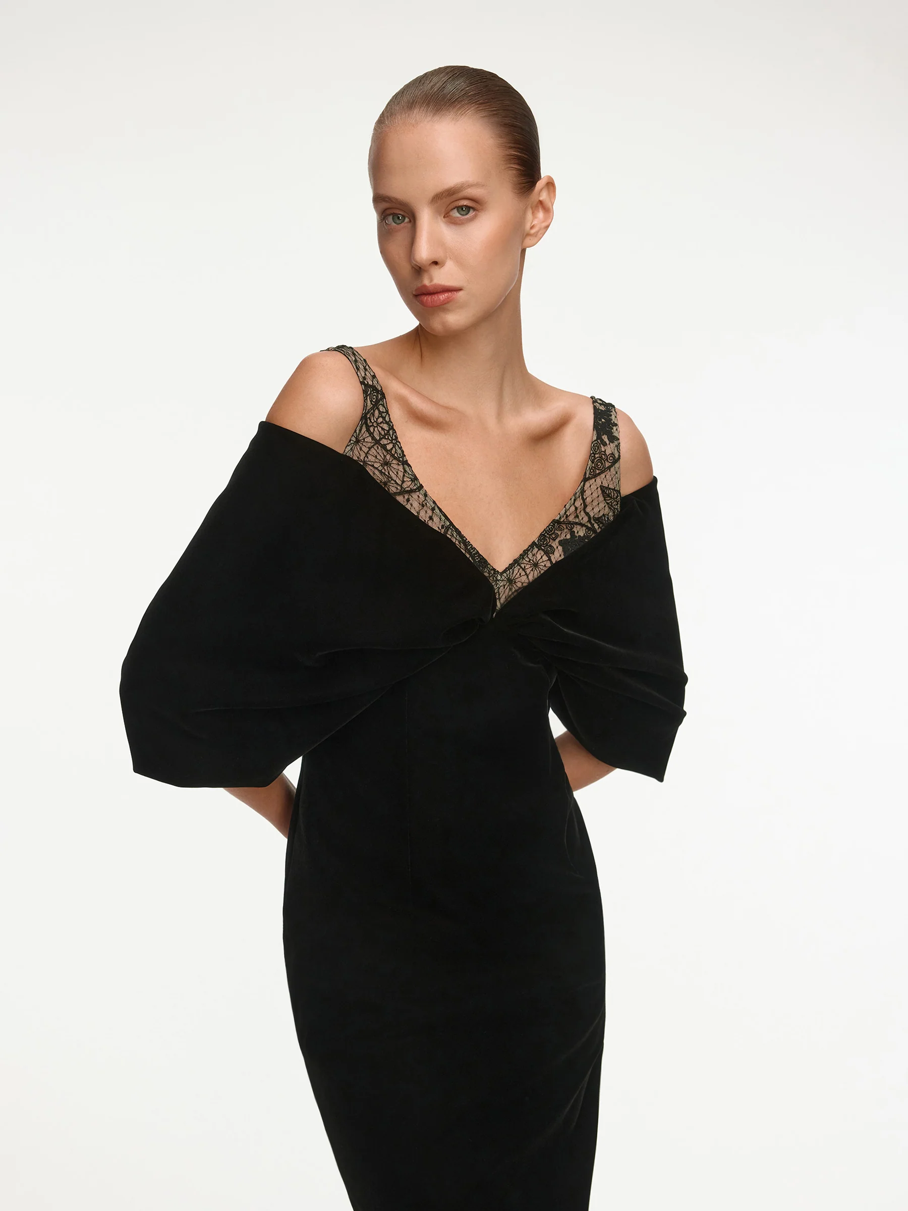 Velvet bow midi dress - Image 3