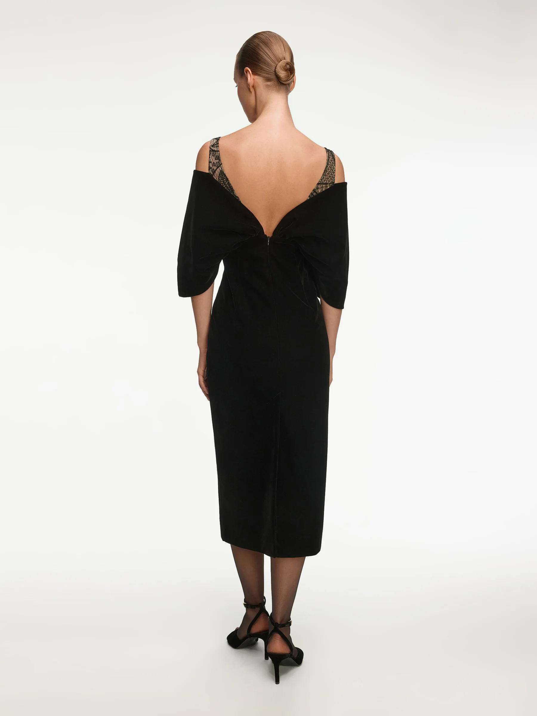 Velvet bow midi dress - Image 5