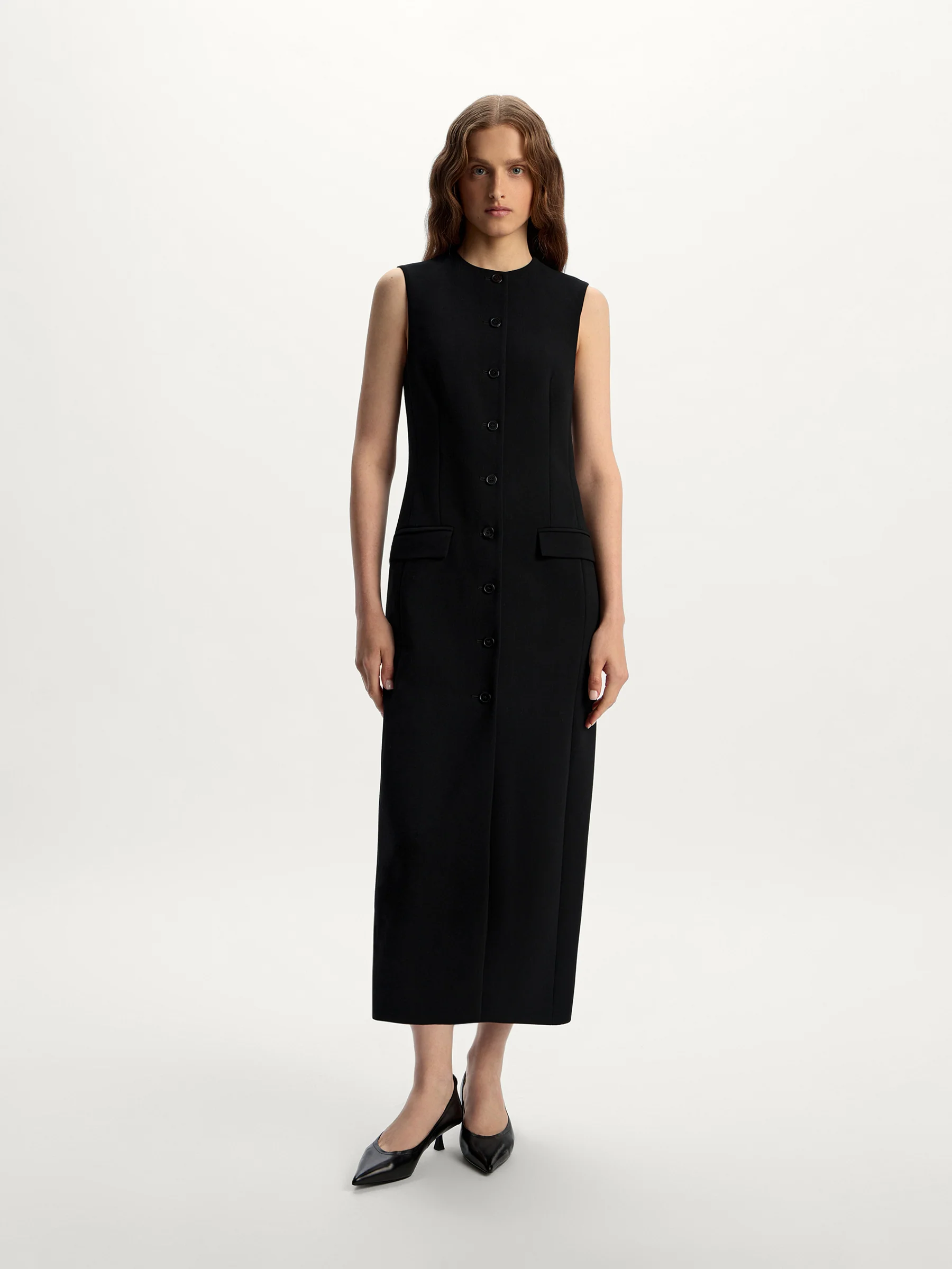 Wool blend midi dress
