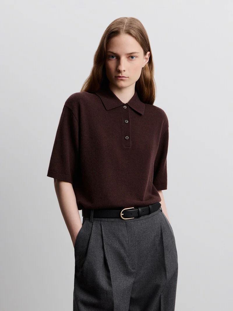 Wool-cashmere polo jumper