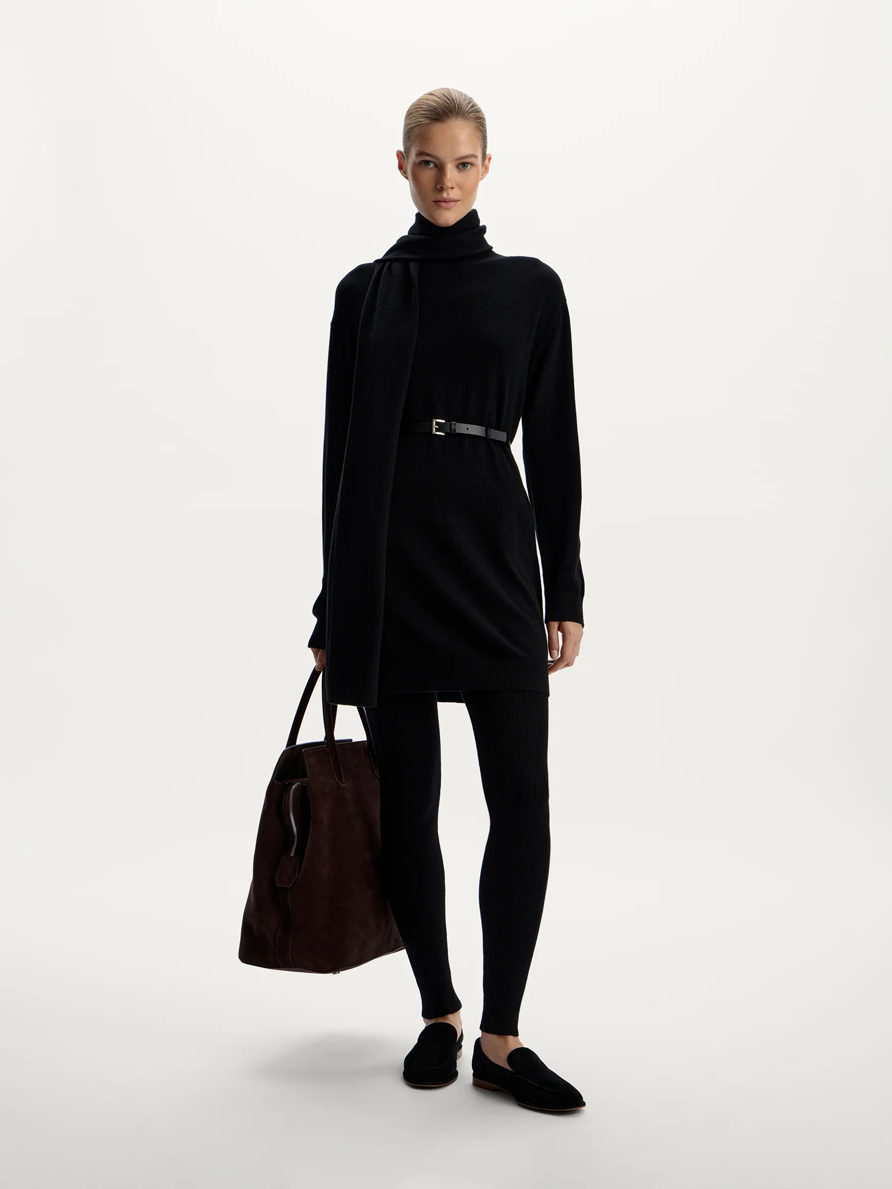 Wool-cashmere scarf dress