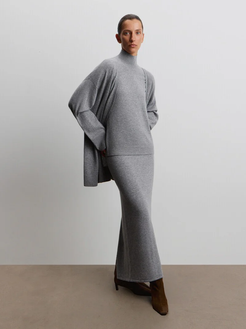 Wool-cashmere skirt
