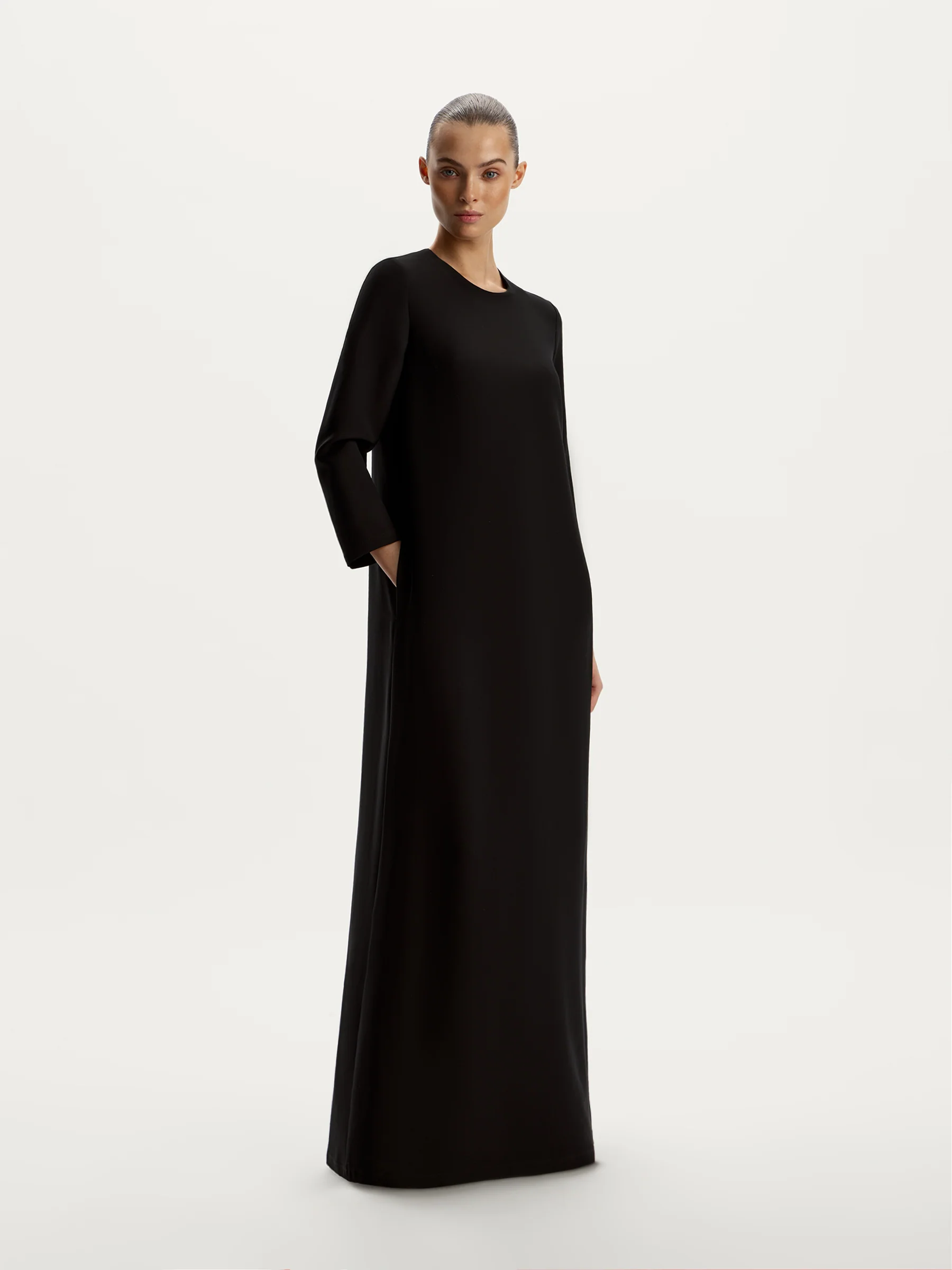 Wool-silk maxi dress